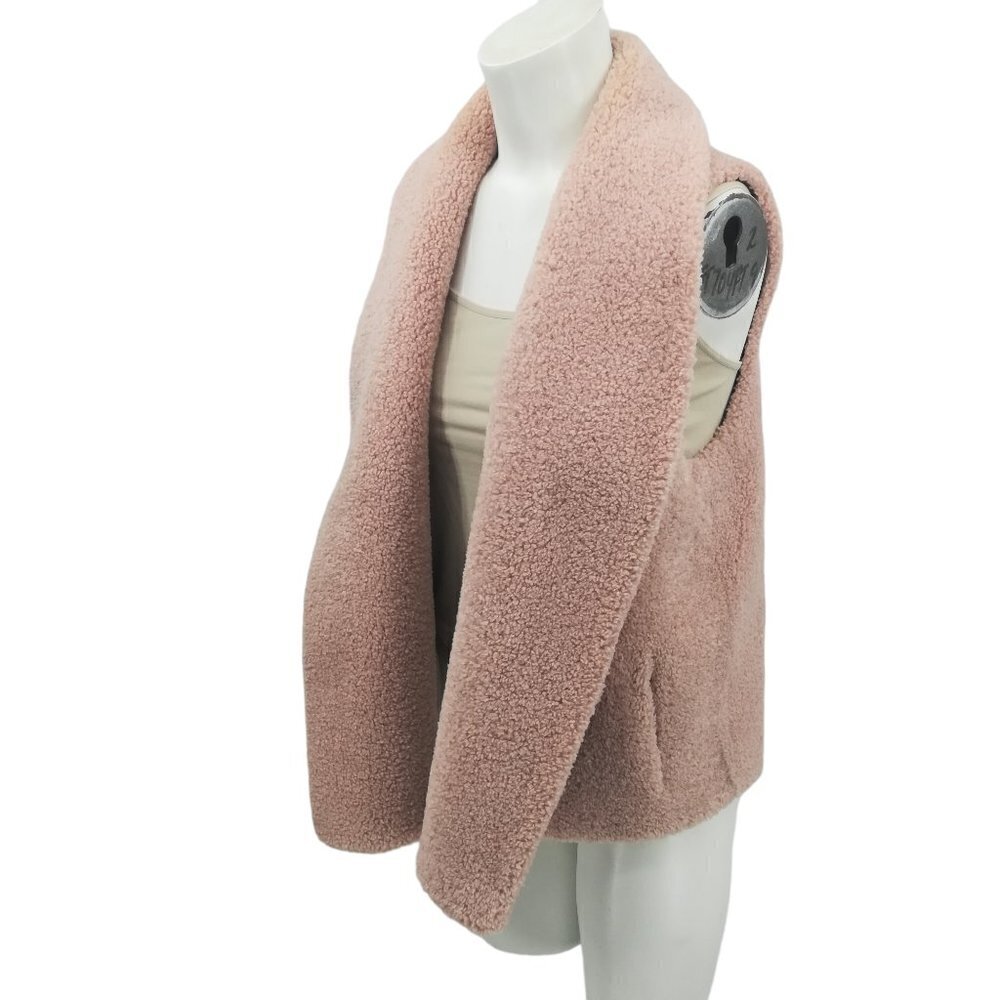 Norla Canada Anthropologie Rhodes Sherpa Pink Vest Size S/M Pockets Anthro
